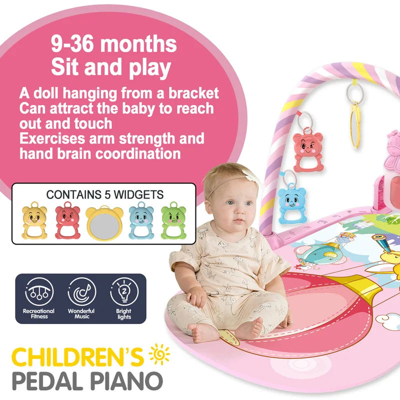 Baby Fitness Stand Musik Spielen Gym Aktivität Spielzeug Neugeborenen Klavier Krabbeln Decke Pedal Spiel Pad Frühen Bildung 0-36 monate Geschenke