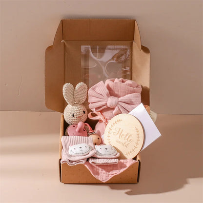 Baby Bad Set Decke Holz bürste Neugeborenen Meilensteine Monats karten Bades pielzeug für Babys Säugling Foto Requisiten Geburts geschenke Box