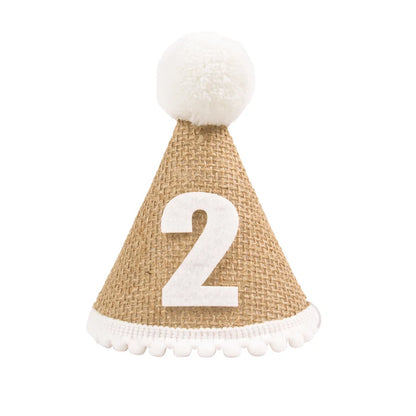 Sackleinenhut Baby Erster Geburtstag Party Leinen Filzhut 1. 2. 3. Jahre Kinder Babyparty Hut Geburtstag Stirnband Dekoration