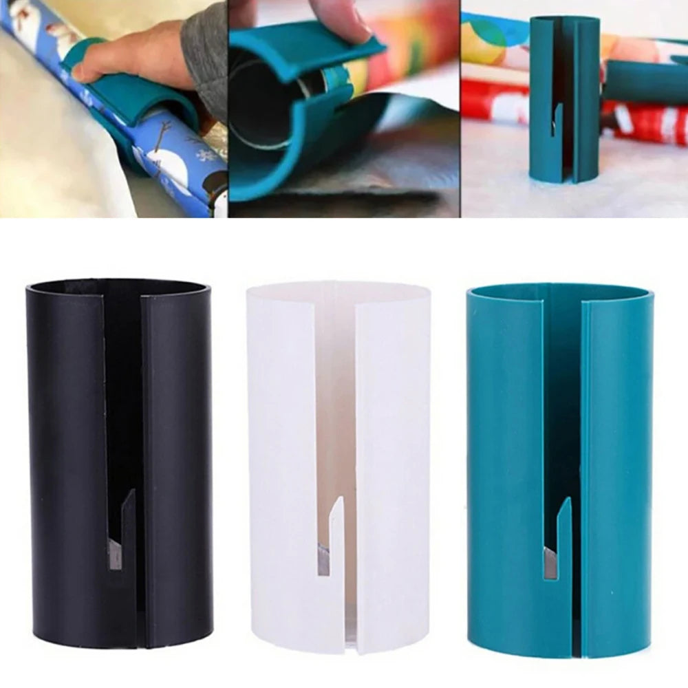 Christmas Gift Wrapping Paper Cutter Manual Corner Rounder Gift Wrap Paper Cutter Kraft Craft Knife Roll Sliding Line CutTrimmer