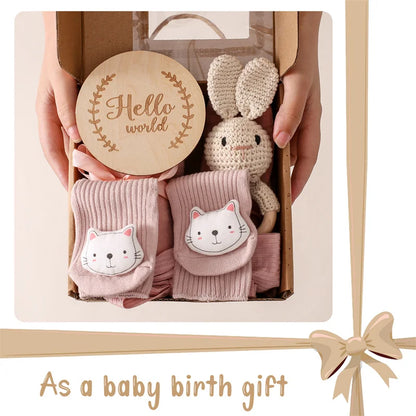 Baby Bad Set Decke Holz bürste Neugeborenen Meilensteine Monats karten Bades pielzeug für Babys Säugling Foto Requisiten Geburts geschenke Box