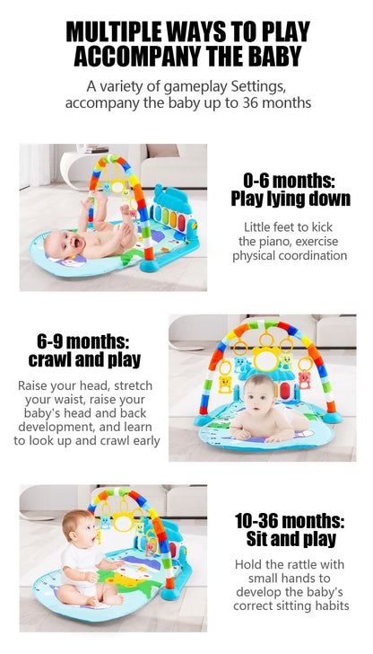 Baby Fitness Stand Musik Spielen Gym Aktivität Spielzeug Neugeborenen Klavier Krabbeln Decke Pedal Spiel Pad Frühen Bildung 0-36 monate Geschenke