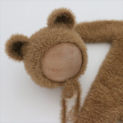 0-1 Monat Baby Junge Mädchen Bär Bodys Outfit Neugeborenen Fotografie Requisiten Gestrickte Nerz Haar Strampler Fotografie Requisiten