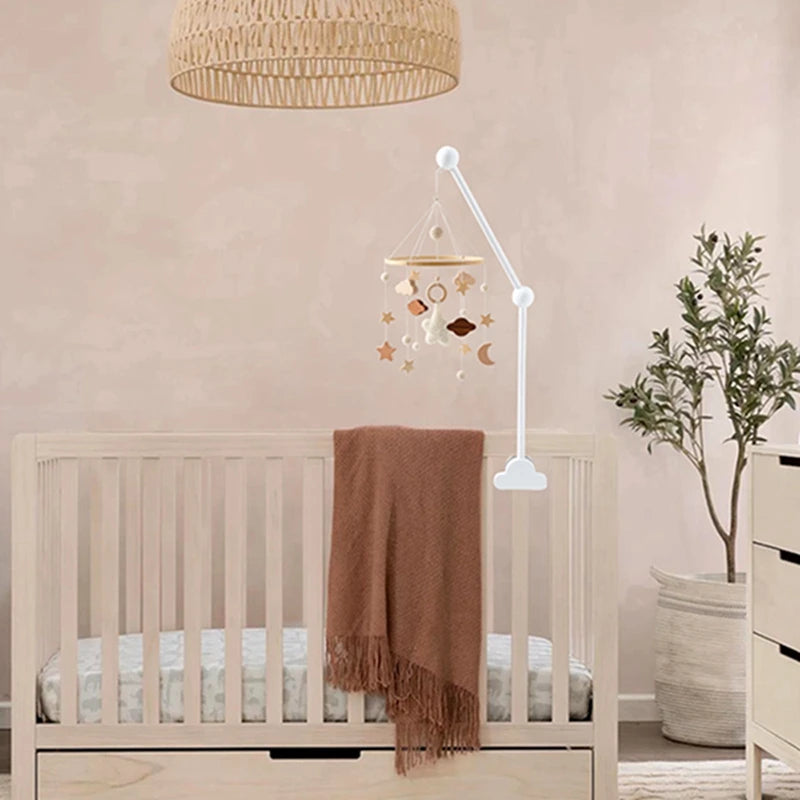 Baby Krippe Mobile Rassel Spielzeug Für 0-12 Monate Cartoon Filz Wald Tier Bett Glocke Hängen Holz Halterung Mobile newbaby Rassel Spielzeug