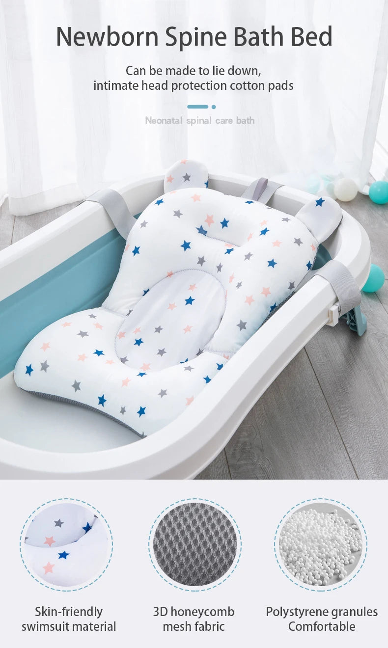 Baby Bad Unterstützung Pad Faltbare Schwimmende Sitz Einstellbar Neugeborenen Bade Kissen Infant Sicherheit Net Hängematte