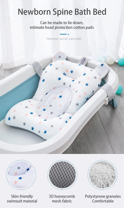 Baby Bad Unterstützung Pad Faltbare Schwimmende Sitz Einstellbar Neugeborenen Bade Kissen Infant Sicherheit Net Hängematte