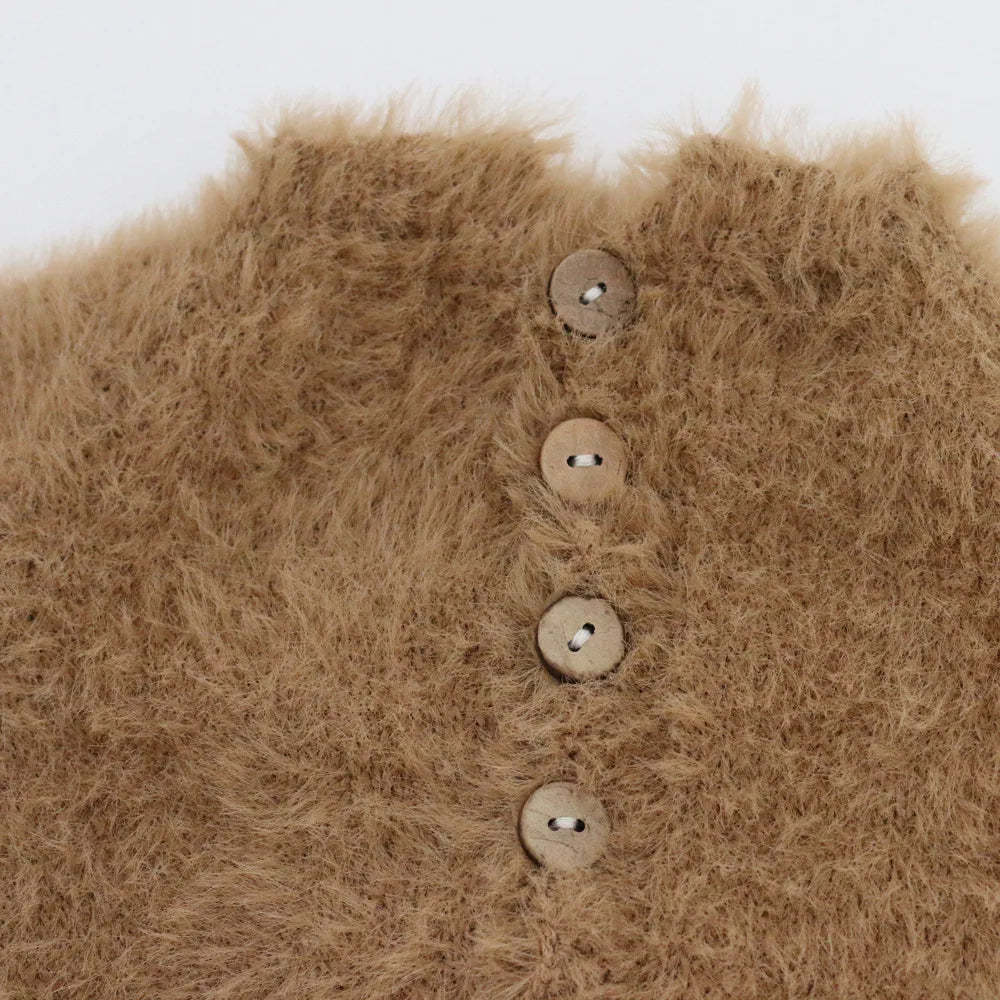 0-1 Monat Baby Junge Mädchen Bär Bodys Outfit Neugeborenen Fotografie Requisiten Gestrickte Nerz Haar Strampler Fotografie Requisiten