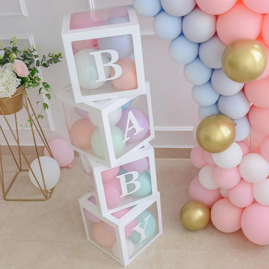 BABY-Ballonbox, Babyparty-Dekoration, Junge, Mädchen, ein Jahr, erstes 1. Geburtstag, Geburtstag, Party, Dekor, Kinder, Geschlecht offenbaren, Dekor