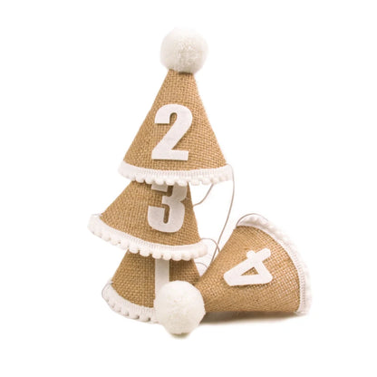 Sackleinenhut Baby Erster Geburtstag Party Leinen Filzhut 1. 2. 3. Jahre Kinder Babyparty Hut Geburtstag Stirnband Dekoration