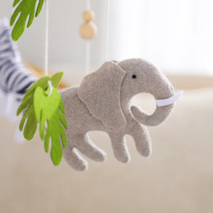 Baby Krippe Mobile Rassel Spielzeug Für 0-12 Monate Cartoon Filz Wald Tier Bett Glocke Hängen Holz Halterung Mobile newbaby Rassel Spielzeug