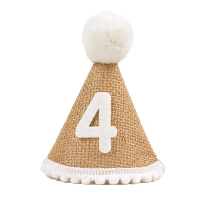 Sackleinenhut Baby Erster Geburtstag Party Leinen Filzhut 1. 2. 3. Jahre Kinder Babyparty Hut Geburtstag Stirnband Dekoration