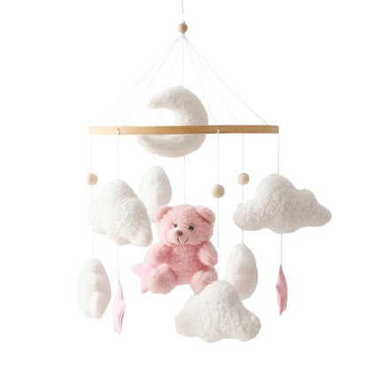 Baby Krippe Mobile Rassel Spielzeug Für 0-12 Monate Cartoon Filz Wald Tier Bett Glocke Hängen Holz Halterung Mobile newbaby Rassel Spielzeug
