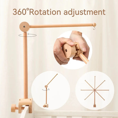 Baby Krippe Mobile Rassel Spielzeug Für 0-12 Monate Cartoon Filz Wald Tier Bett Glocke Hängen Holz Halterung Mobile newbaby Rassel Spielzeug